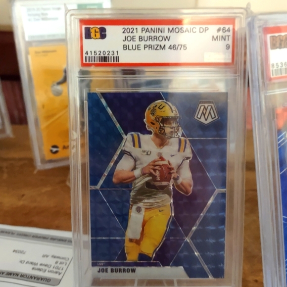 2021 Panini Mosaic Draft Picks Joe Burrow Blue Prizm LSU Tigers /75 SSP BGC 9 - Picture 1 of 1